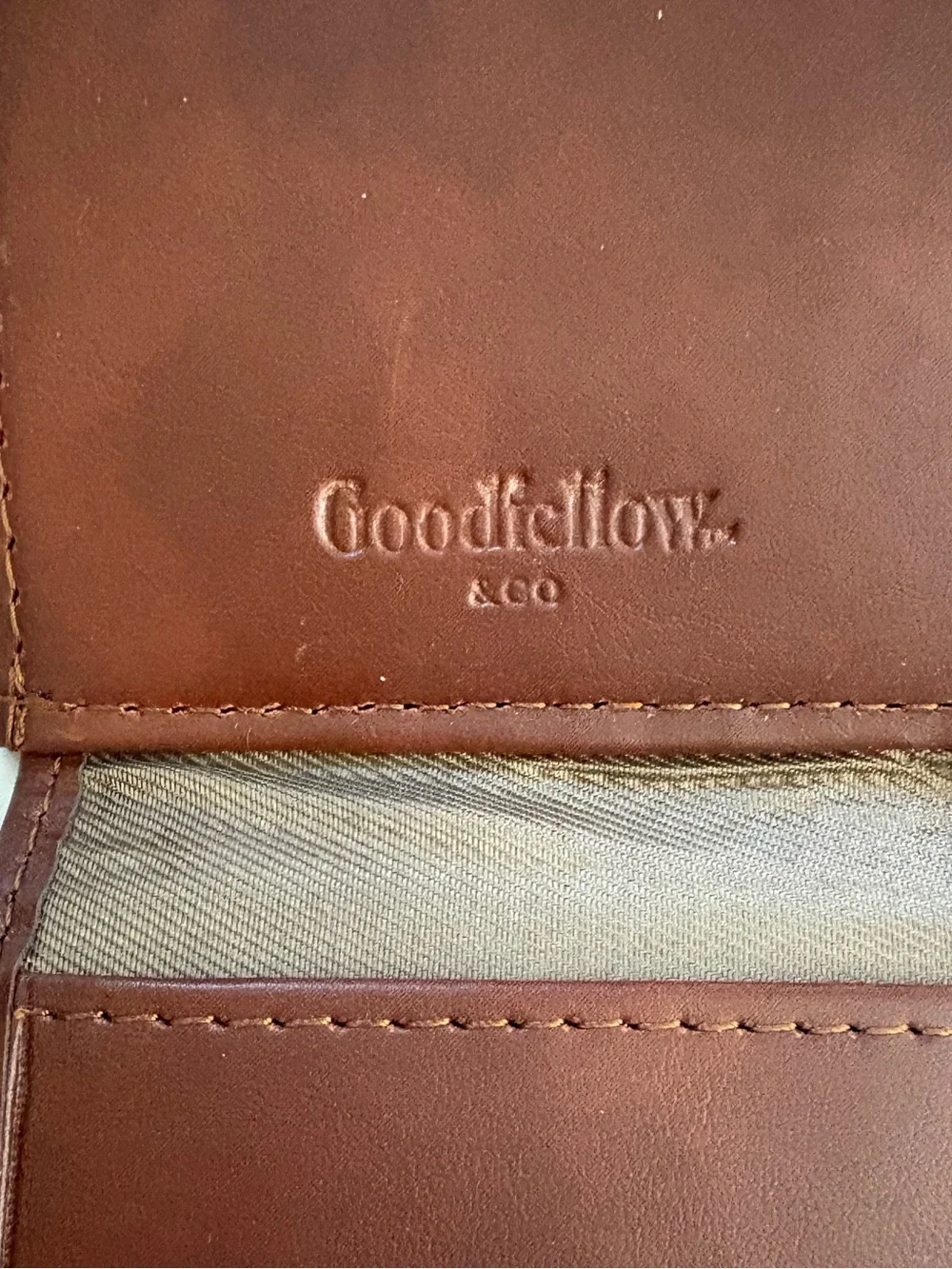 Goodfellow Brown Leather Card Holder Wallet - Men